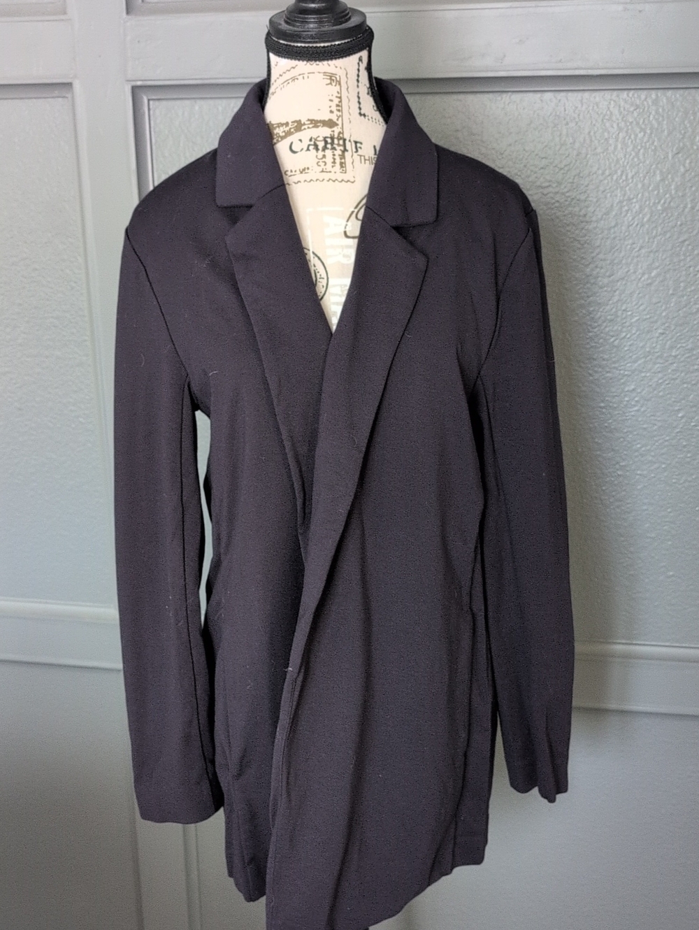 Black Open Front Blazer